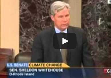 photo of Sen. Sheldon Whitehouse schools climate deniers in Senate, drops mic image