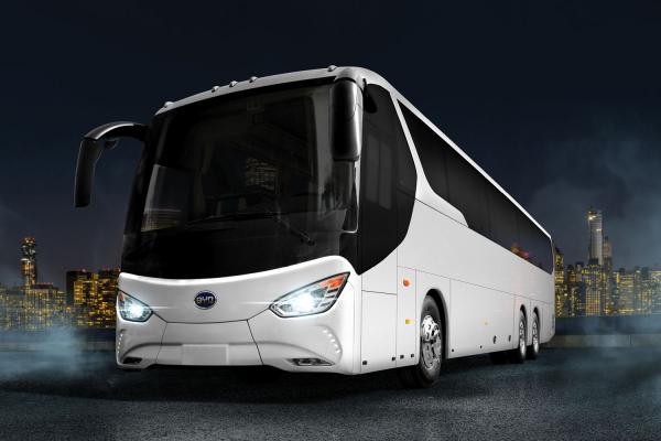photo of BYD electric motor coaches selected for California purchasing contract; available to governmental entities outside CA image