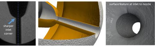 photo of ANL team generates 3D images of fluid flow inside steel fuel injector nozzle to improve design models image