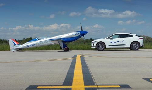 photo of Jaguar Land Rover providing I-PACE EVs for ground support for Rolls-Royce’s electric flight speed record attempt image