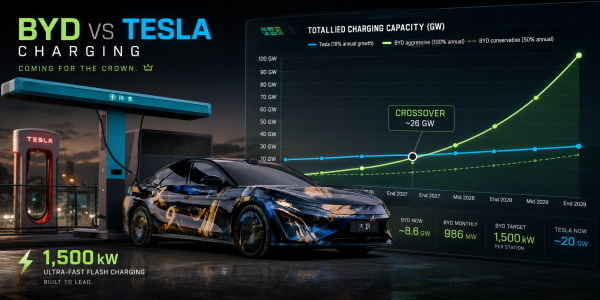 photo of BYD is deploying 2.4x more charging power per month than Tesla image