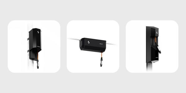 These EV chargers hang from garage&hellip;