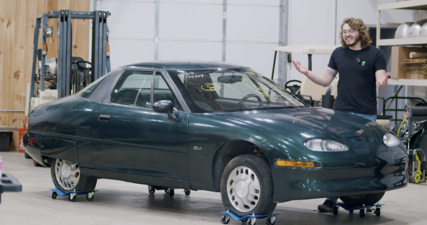 A rare GM EV1 saved from the crusher is…
