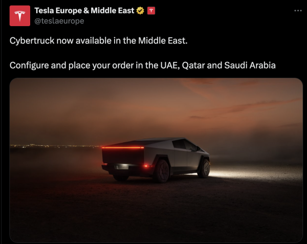 Tesla launches Cybertruck in Saudi…
