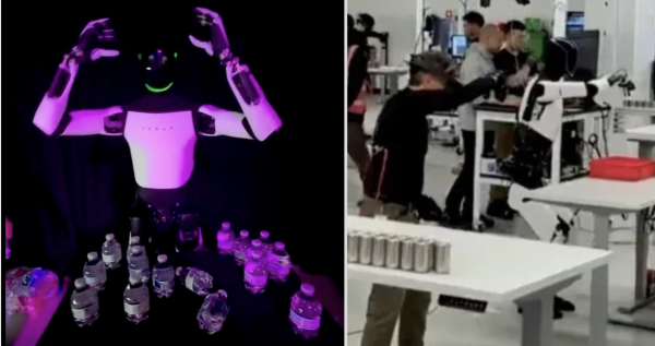 Tesla Optimus robot takes a suspicious tumble in new demo