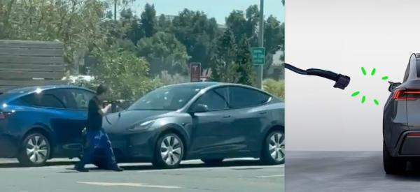 Tesla Supercharger shooting sparks EV&hellip;