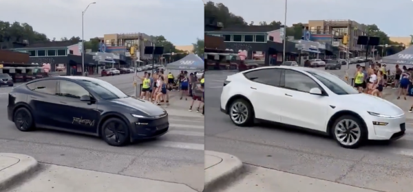 Tesla driverless robotaxi spotted in…