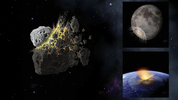 A shattered asteroid may have bombarded…