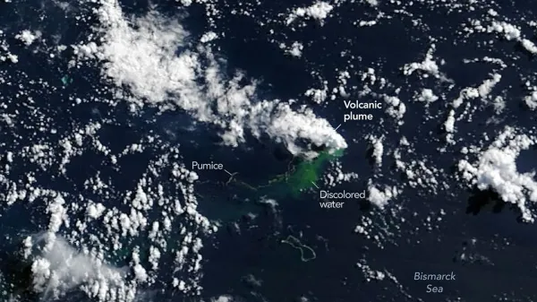 photo of NASA satellites are watching Earth's newest island rise from the sea image
