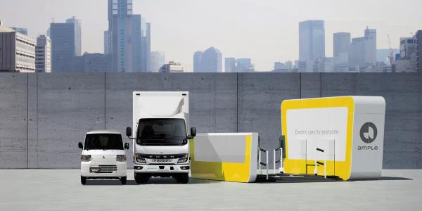Mitsubishi debuts EV battery swap…