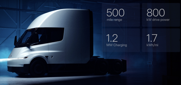 Tesla updates its electric semi truck…