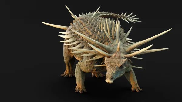 Bizarre ankylosaur with giant neck…
