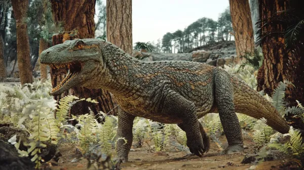A fierce crocodile ancestor that hunted…